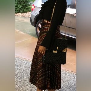 Zara glittery pleated maxi skirt